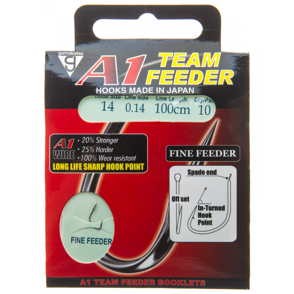 Āķis Ar Pavadiņu Gamakatsu Fine Feeder #8 0.18mm 100cm 10gab