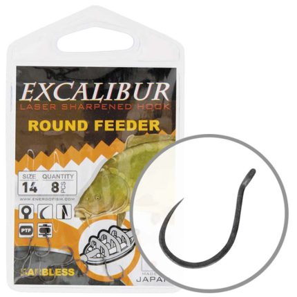 Āķis Excalibur Round Feeder #12 Izmērs 8gab