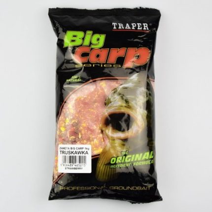 Traper Big Carp pamatā ir 100% dabīgi graudi un citas kvalitatīvas izejvielas, kas veido labi sabalansētu, termiski sagatavotu maisījumu, kas piesaista lielās karpas ar savu augsto ogļhidrātu saturu. Tās oriģinālās garšas un smaržas īpašības tiek paspilgtinātas ar ar dažādiem aromātiem, nodrošinot efektīvu zivju piesaistīšanu.